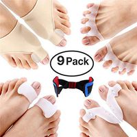 FOONEE Bunion Corrector, 9 Pack Highly Elastic Toe Separators, Bunion Splint Sleeves Kit Help Correct Hallux Valgus