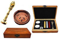 MNYR Vintage Cute Panda Face Animal Decorative Luxury Wood Box Gold Metal Peacock Wedding Invitation Gift Card Paper Stationary Envelope Custom Wax Seal Sealing Stamp Stick Melting Spoon Box Set