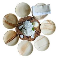 Thynk Palm Leaf Plates - 9 Inch Round - All Natural 100% Biodegradable and Compostable - Disposable Dinnerware - Perfect Party Plates - 20 Count