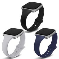 Kmasic Compatible Versa Bands 3 Pack, Narrow Slim Soft Silicone Small Replacement Wristband for Versa/Versa Lite Edition Women Men, Gray/Black/Navy, Large