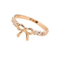 aliveGOT Cute Bow Ribbon Ring Fashion Women Jewelry, Gifts for Anniversary, Valentine's Day (Gold)