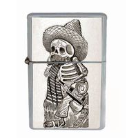 Day Of The Dead Antique Image Wind Proof Dual Torch Refillable Lighter D-184