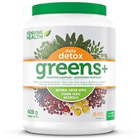 Genuine Health Greens+ Daily Detox, Green Superfood Powder, Non GMO, Natural Green Apple, 406g, 30 Servings