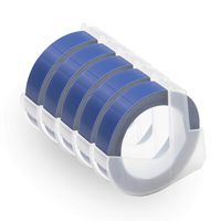 Compatible 520106 DYMO 3D Embossing Tape Compatible with Dymo Organizer Xpress 12965, Office-Mate II 154000, 3/8 inch (9mm) x 9.8 Feet(3m), 5 roll Blue Tape