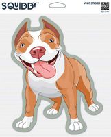 Squiddy Happy Pitbull - Vinyl Sticker Decal for Phone, Laptop, Water Bottle (3" Tall)