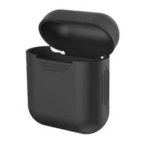  Orcbee  _for Apple AirPods Silicone Cover Skin Case w/Carabiner+Anti-Lost Earphone Strap (Black)
