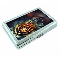 Hybris Energy Flower Em1 Hip Silver Cigarette Case Id Holder Metal Wallet 4" X 2.75" RFID Protection