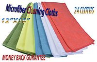 Microfiber Cleaning Cloths for house, Kitchen and Car- 6 different colors-20% less than top competitor , Size 16x12 inch (24)