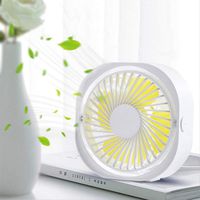 YOUDirect Personal USB Desk Fan 3 Speeds Portable Mini Fan Ultra Quiet Desktop Table Cooling Fan for Office Home Outdoor (White)