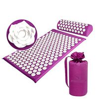 LMEIL Acupressure Rose Shape Massage Cushion Acupressure Mat Set with Bag Yoga Mat Pillow Relieve Sciatic, Back, Neck, Headaches and Pain at Pressure Points
