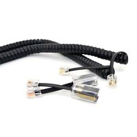 2 Pack Telephone Cord Detangler, Black Coiled Telephone Handset Cord 2M Coiled and 2 Pack Black Telephone Cord Detangler 360 Degree Rotating Landline Telephone Accessory