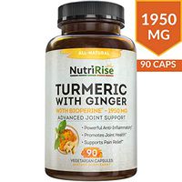 Turmeric Curcumin Supplement with Ginger & BioPerine Black Pepper Extract - Best Joint Pain Relief, Anti-Inflammatory, Antioxidant & Anti-Aging Support. Non-GMO, Vegan & Gluten-Free Turmeric Capsules
