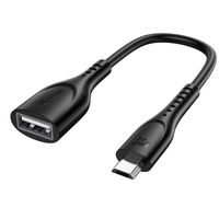 TIEGEM Micro USB to USB, 0.65ft Micro USB 2.0 OTG Cable On The Go Adapter Micro USB Male to USB Female for Samsung S7 S6 Edge S4 S3, LG G4, DJI Spark Mavic Remote Controller, Android Tablets