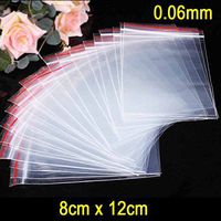 100pcs/pack Jewelry Ziplock Zip Zipped Lock Reclosable Plastic Poly Clear Bags 0.06mm (External Size 14cm x 20cm)