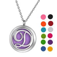 Essential Oil Necklace Diffuser Monogram Letter D Necklace Pendant Aromatherapy Locket Valentine‘s Day Gifts