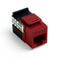 Leviton 5G108-BR5 GigaMax 5E QuickPort Connector, Cat 5E, Red, 25-Pack