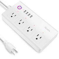 Smart Power Strip WiFi Power Bar 5ft  Extension Cord Compatible with Alexa,Google Home and IFTTT, TECKIN Surge Protector with 4 USB Charging Ports and Smart AC Plugs for Multi Outlets