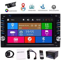 In Dash Double 2 Din Car Stereo Car CD DVD Player Bluetooth GPS Navigation System 6.2 inch Capacitive Touch Screen Auto Radio Headunit FM AM MP3 USB SD Video Car GPS Stereos Free Backup Camera Map Car