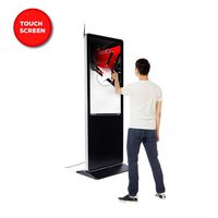 Touch Screen Floor Stand Interactive Kiosk Totem for Digital Signage, Vertical Advertising Information Kiosk System w/LCD Digital Display Panel Built-in Media Player - 43 inch