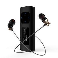 Clip MP3 Player for Running, Aniee 16GB Portable Sports Music Player with FM Radio Voice Recorder Earphone and Armband, Metal MP3 Player with Clip Support Up to 128G, Black