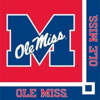Club Pack of 240 NCAA Ole Miss Rebels 2-Ply Tailgating Party Beverage Napkins