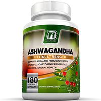 BRI Nutrition Ashwagandha - Premium Stress & Anxiety Relief w/Energy Boost & Calm, Vegetable Cellulose Capsules (180 Count)