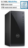 Dell Inspiron Business Desktop, Intel Core i5-7400 3.00GHz Processor (6MB Cache, Up to 3.50GHz), Intel HD Graphics 630, 8GB Memory, 1TB Hard Disk Drive, Windows 10 Pro, Black