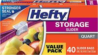 Hefty Slider Storage Bags, Quart, 40 Count