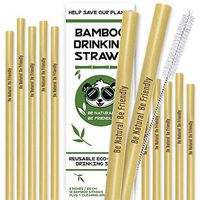 Organic Bamboo Drinking Straws | 12 Pack with FREE Cleaning Brush | 8" Reusable Eco-Friendly Alternative to Plastic, Glass, and Steel Straws | BPA FREE with No Inks or Dyes