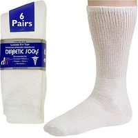 Debra Weitzner Men's 6-pack Diabetic Crew Socks,White,10-13