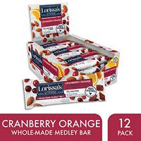 Lorissa’s Kitchen Whole-Made Medley Bars, Cranberry Orange, 1.5 oz Bars, Pack of 12 – 10g of Protein, Gluten-Free - Individual Protein Bars Made with Simple Ingredients