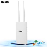 KuWFi Waterproof Outdoor 4G LTE CPE SIM Card WiFi Router 150Mbps CAT4 SIM LTE Routers Work with IP Camera or Outside WiFi Coverage with 2pcs Antenna Only Work with SIM Card Mode