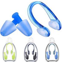 Soft Silicone Swimming Nose Clips + 2 Ear Plugs Earplugs Set for Pool Water Sports Swimming and sea (Yellow)