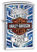 Zippo Harley Davidson Logo Armor Ice Pocket Lighter, Chrome