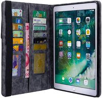 Jennyfly 2019 iPad Mini 5 Case with Built-in Pencil Holder,Auto Sleep Wake Function with Card Slots Typing Viewing Stand PU Leather Folio Smart Protective Cover for 2019 7.9 inch iPad Mini 5 - Gray