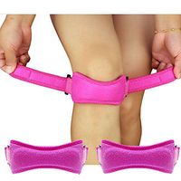 Patella Knee Brace for Knee Pain Relief,AMZSTAR Adjustable Patella Stabilizer Knee Support Strap for Hiking Soccer, Basketball, Running, Tennis, Tendonitis, Volleyball & Squats (Pink)