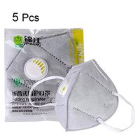 Reuseable Face Mask Dustproof Windproof Respirator Valve PM2.5 Mask Breathable Activated Carbon Filter Protective Filter Mouth Mask for Kids Men Women (5PCS)