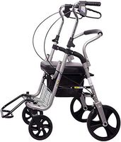 Rollator Walking Aids for Seniors, Upright Posture Rolling Walker, Lightweight Foldable Aluminum Walker with Comfort Seat, Your Best Choice Walker,Gray