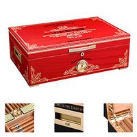 Household Supplies Cigar Box High-Capacity Cigar Box Humidity Box Cigar Humidor High-end Cigar Tube Wooden Cigar Cabinet Cigar Box Multi-Storage Cigar Box Dual Hygrometer Cigar Accessories & Humidors