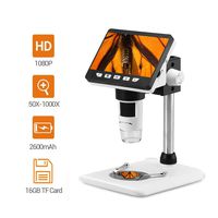 Seesii 4.3 inch LCD Digital Microscope, Portable 50X-1000X Magnification Zoom Full HD 1080P 2MP Microscope 8 LED Adjustable LED Light Video USB Microscope Camera