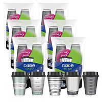 Dixie To Go Disposable Hot Beverage Paper Coffee Cups with Lids, 12 oz, Assorted Designs, 156 Count
