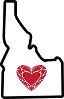 Heart in Idaho Sticker Vinyl Decal Label Stickers, Die-Cut Shape for Water Bottle Laptop Luggage Bike Laptop Car Bumper Helmet Waterproof Show Love Pride Local Sawtooth Gem Cut Red Design ID