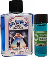 2GoodLuck Steady Job, Spiritual Oil with 1 Dram Perfume Set for Magic and Rituals. Aceite Espiritual Del Trabajo para Rituales Y Magia.