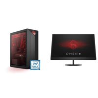OMEN by HP Obelisk Gaming Desktop Computer, 9th Gen Intel Core i9-9900K Processor, NVIDIA GeForce RTX 2080 8 GB, HyperX 32 GB RAM, 1 TB SSD (875-1023, Black) & 25-Inch FHD Gaming Monitor (Black)