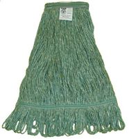 Zephyr 26331 Blendup Green Blended Natural and Synthetic Fibers Small Loop Mop Head with 1-1/4" Narrow Headbands (Pack of 12)
