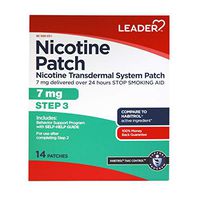 Leader Nicotine Transdermal System Stop Smoking Aid Patches, Step 3-7 mg, 14 Count (2 Weeks)