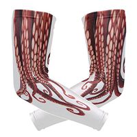ZZKKO Octopus Cooling Arm Sleeves Cover Uv Sun Protection for Men Women Running Golf Cycling Arm Warmer Sleeves 1 Pair