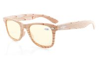 Eyekepper Readers Bamboo Wood Design Classic Computer Glasses Computer Reading Glasses (+1.00, White Stripe)