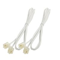 uxcell 2 Pcs 6.5 Ft 6P2C RJ11 Male Fax Modem Phone Cable Wire White