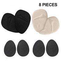 High Heel Pads, High Heel Inserts Heel Grips Anti Slip Shoe Cushion Ball of Foot Insoles High Heel Liner Heel Snugs for Women - Blister Prevention & Improve Shoes Too Big 8 pcs (Black)